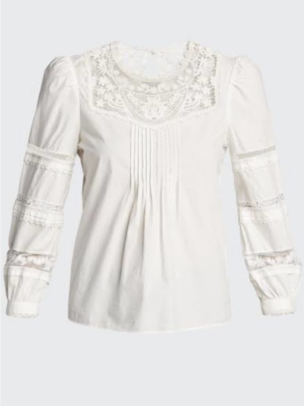 Veronica Beard Bessie Crochet Lace inset blouse. Size 8